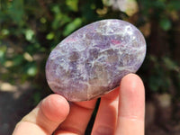 Polished Lepidolite With Pink Rubellite Galets x 15 From Ambatondrazaka, Madagascar