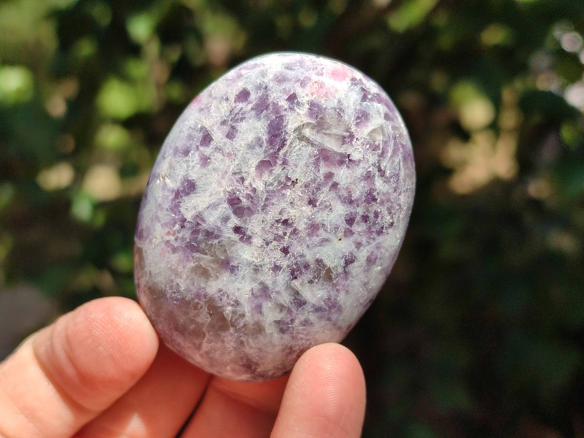 Polished Lepidolite With Pink Rubellite Galets x 15 From Ambatondrazaka, Madagascar - Toprock Gemstones and Minerals 