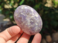 Polished Lepidolite With Pink Rubellite Galets x 15 From Ambatondrazaka, Madagascar