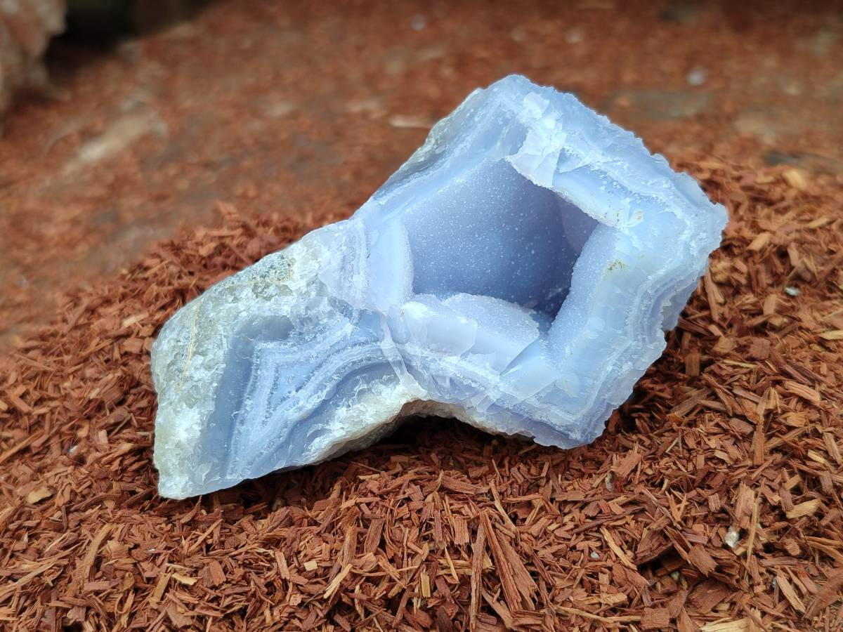 Natural Blue Lace Agate Geode Specimens x 12 From Nsanje, Malawi - Toprock Gemstones and Minerals 
