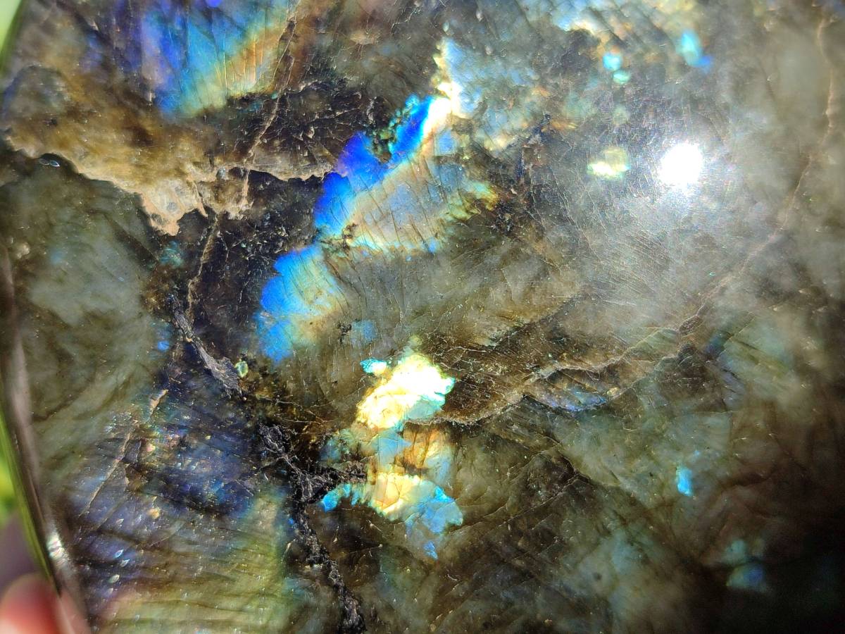 Polished Labradorite Hearts x 2 From Tulear, Madagascar - Toprock Gemstones and Minerals 