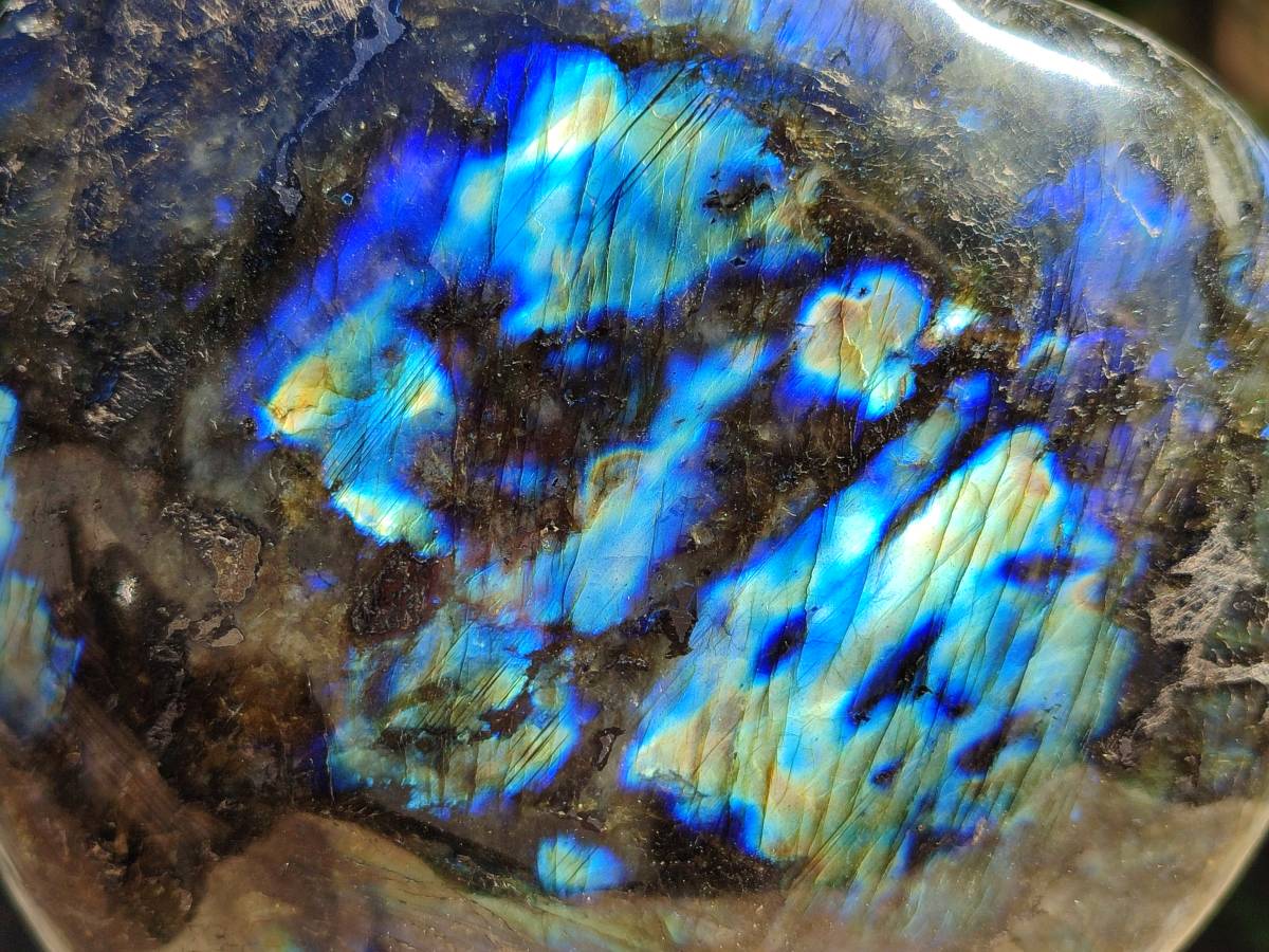 Polished Labradorite Hearts x 2 From Tulear, Madagascar - Toprock Gemstones and Minerals 
