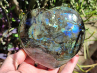Polished Labradorite Hearts x 2 From Tulear, Madagascar