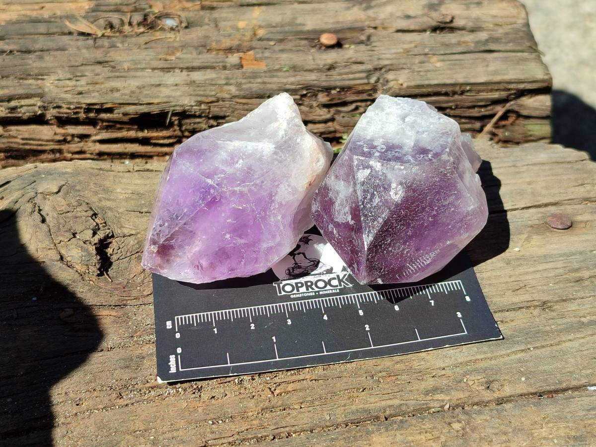 Natural Jacaranda Amethyst Quartz Crystals x 12 From Mumbwa, Zambia - Toprock Gemstones and Minerals 