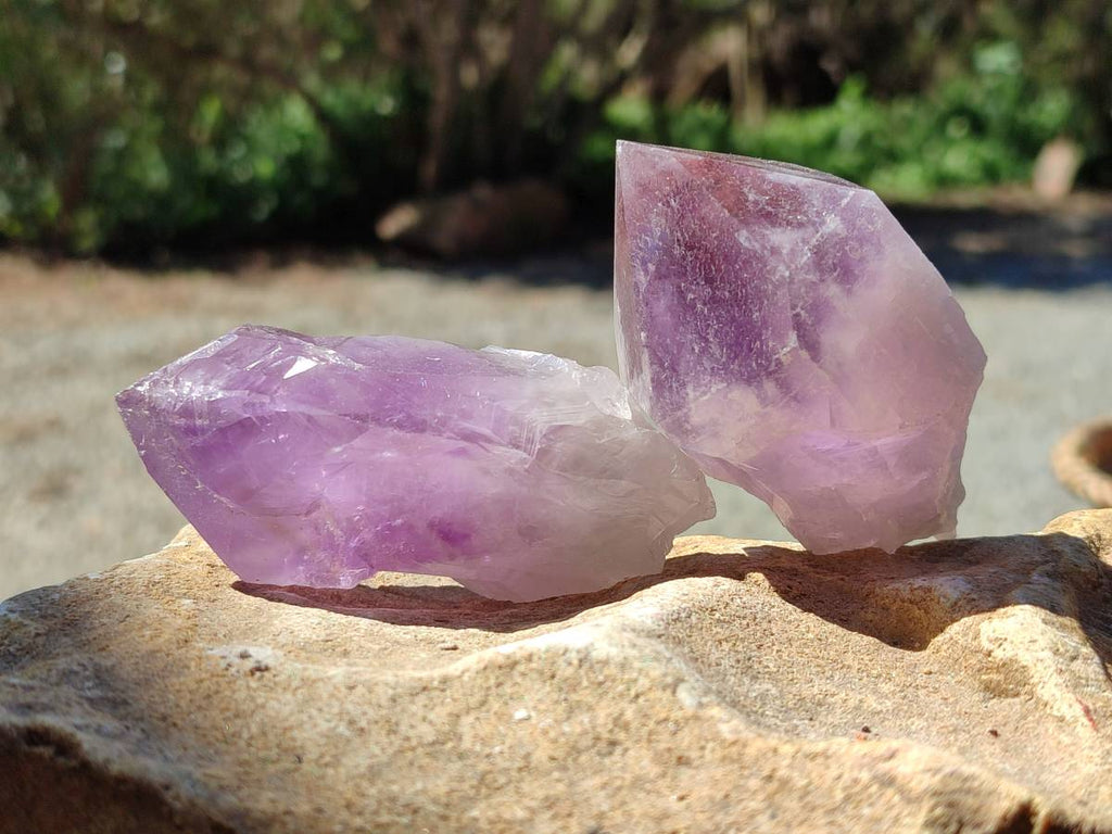 Natural Jacaranda Amethyst Quartz Crystals x 12 From Mumbwa, Zambia - Toprock Gemstones and Minerals 
