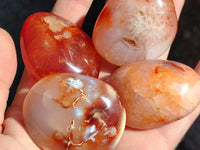 Polished Carnelian Agate Gemstone Galets x 35 From Madagascar