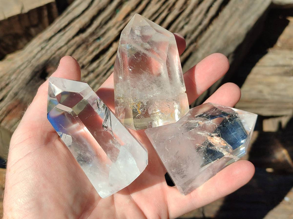 Polished Clear Quartz Crystals x 6 From Madagascar - Toprock Gemstones and Minerals 