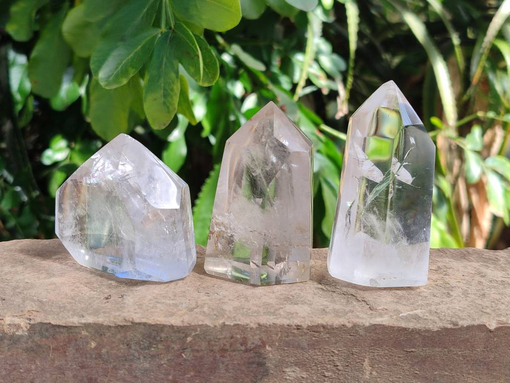 Polished Clear Quartz Crystals x 6 From Madagascar - Toprock Gemstones and Minerals 