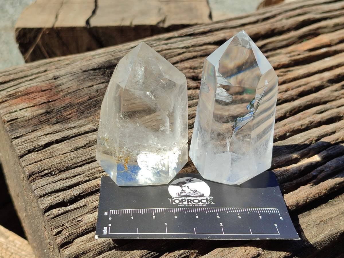 Polished Clear Quartz Crystals x 6 From Madagascar - Toprock Gemstones and Minerals 