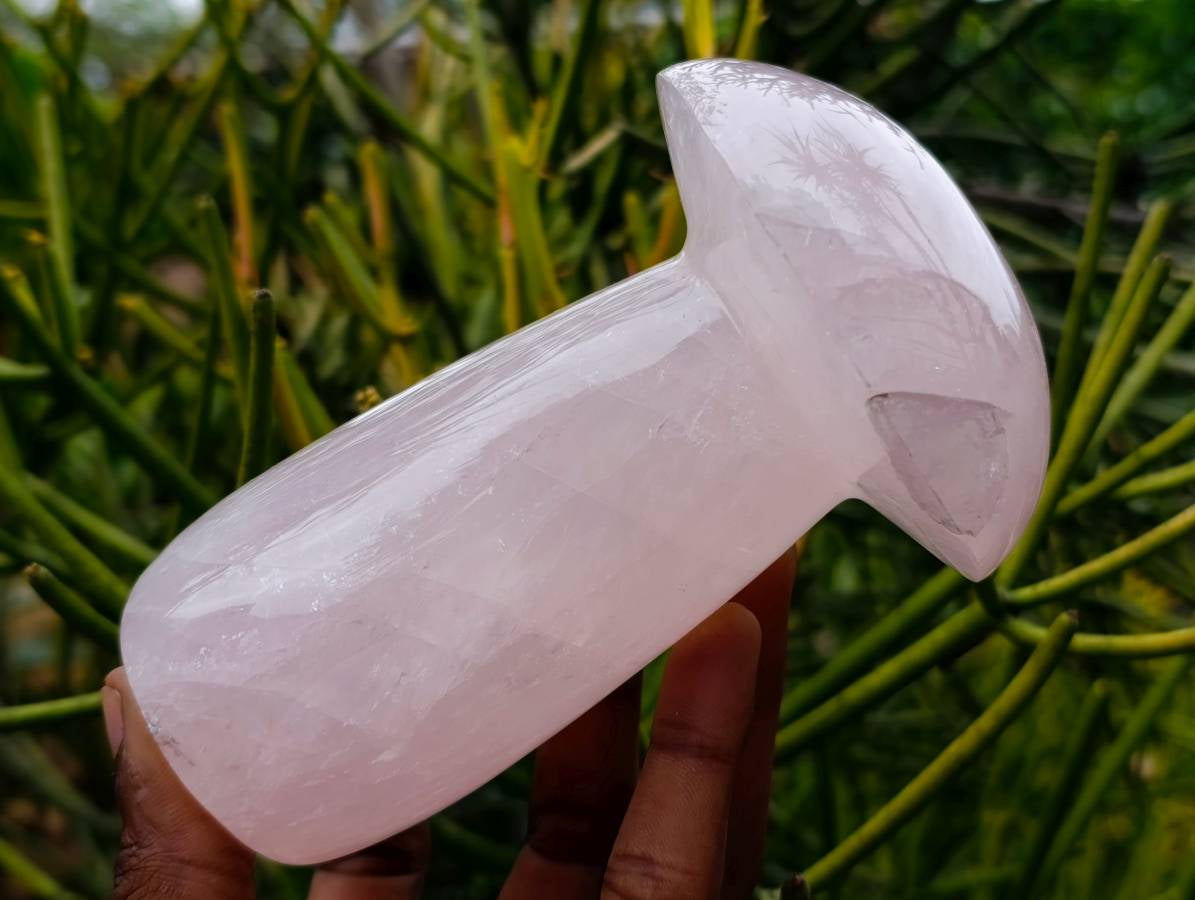 Polished Large Rose Quartz Mushrooms x 3 From Madagascar - Toprock Gemstones and Minerals 