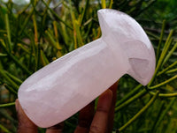 Polished Large Rose Quartz Mushrooms x 3 From Madagascar