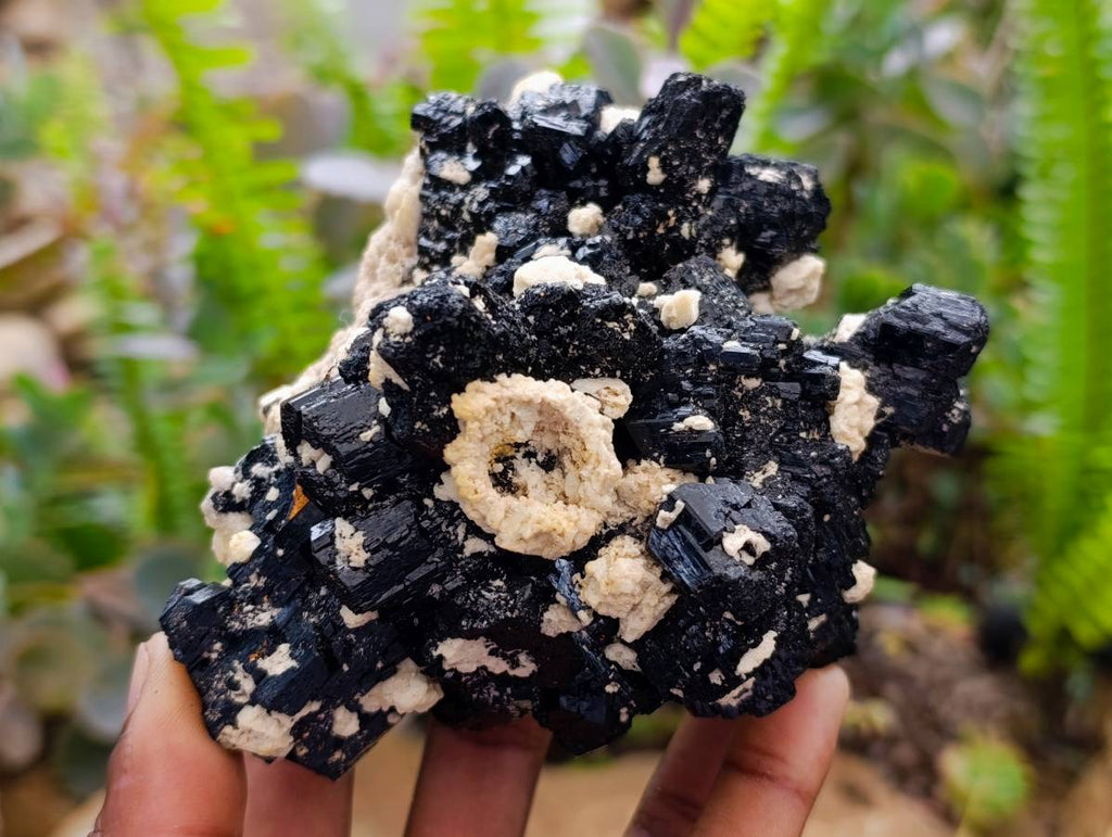 Natural Schorl Black Tourmaline Specimens x 2 From Erongo, Namibia - Toprock Gemstones and Minerals 