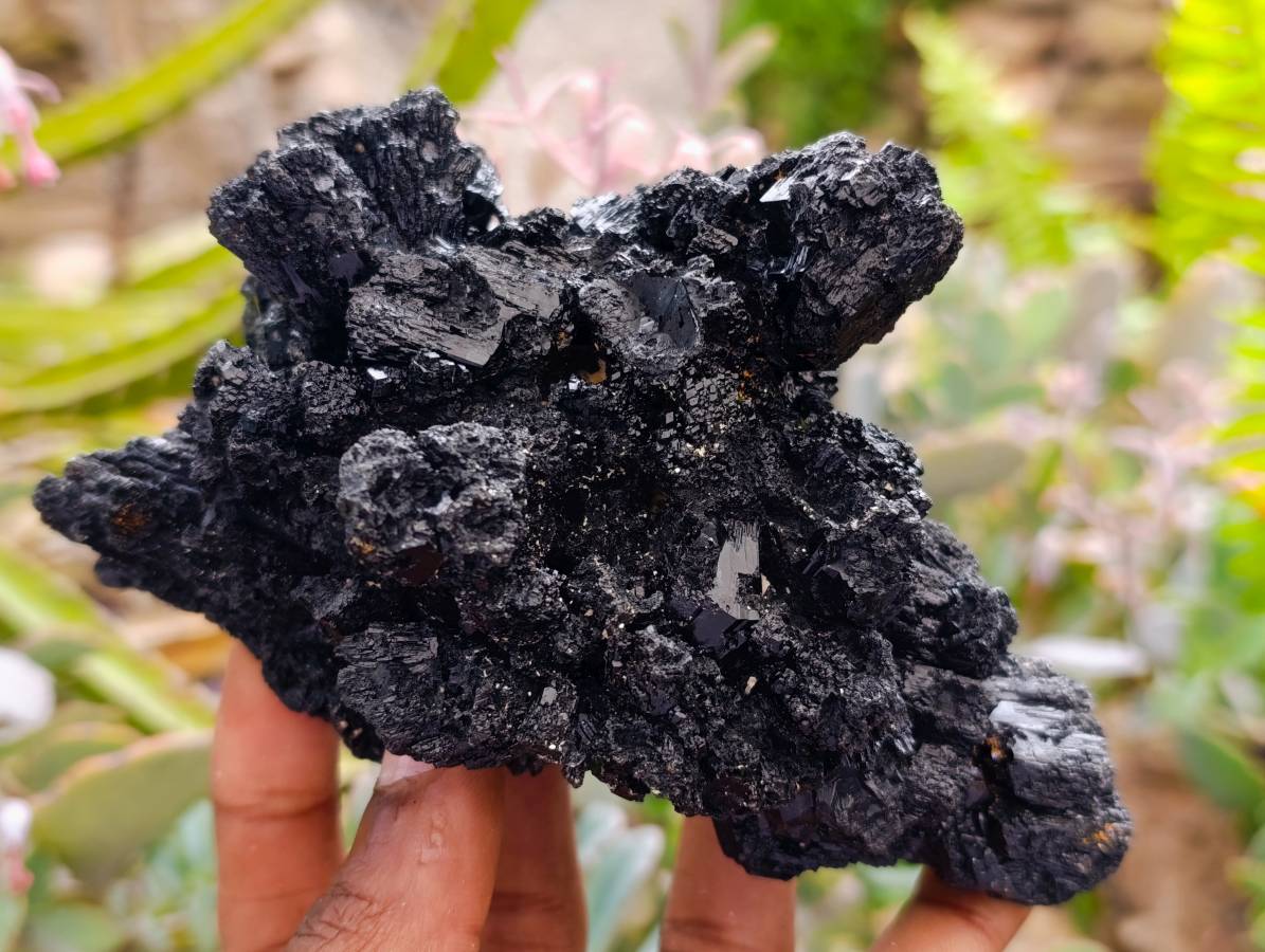 Natural Schorl Black Tourmaline Specimens x 2 From Erongo, Namibia - Toprock Gemstones and Minerals 