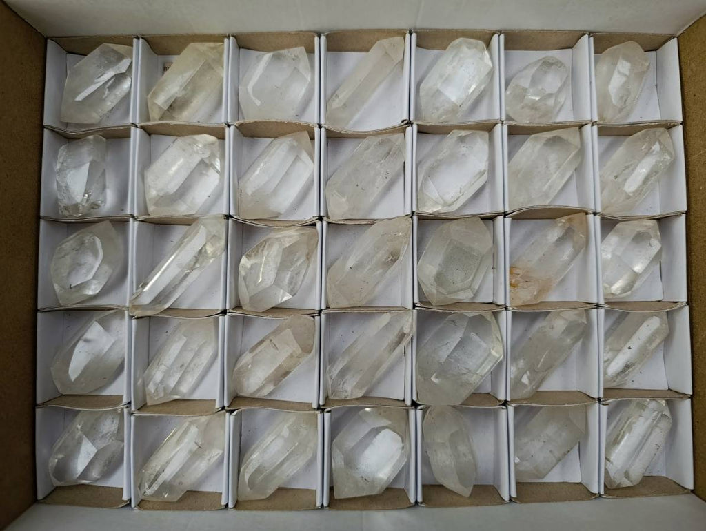 Polished Double Terminated Clear Quartz Crystals x 35 From Madagascar - Toprock Gemstones and Minerals 