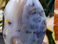 Polished Dendritic Agate Standing Free Forms x 4 From Moralambo, Madagascar