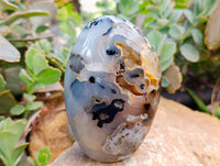 Polished Dendritic Agate Standing Free Forms x 4 From Moralambo, Madagascar