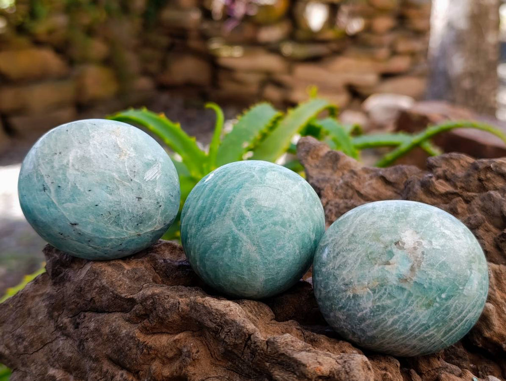 Polished Amazonite Palm Stones x 17 From Madagascar - Toprock Gemstones and Minerals 