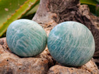 Polished Amazonite Palm Stones x 17 From Madagascar - Toprock Gemstones and Minerals 