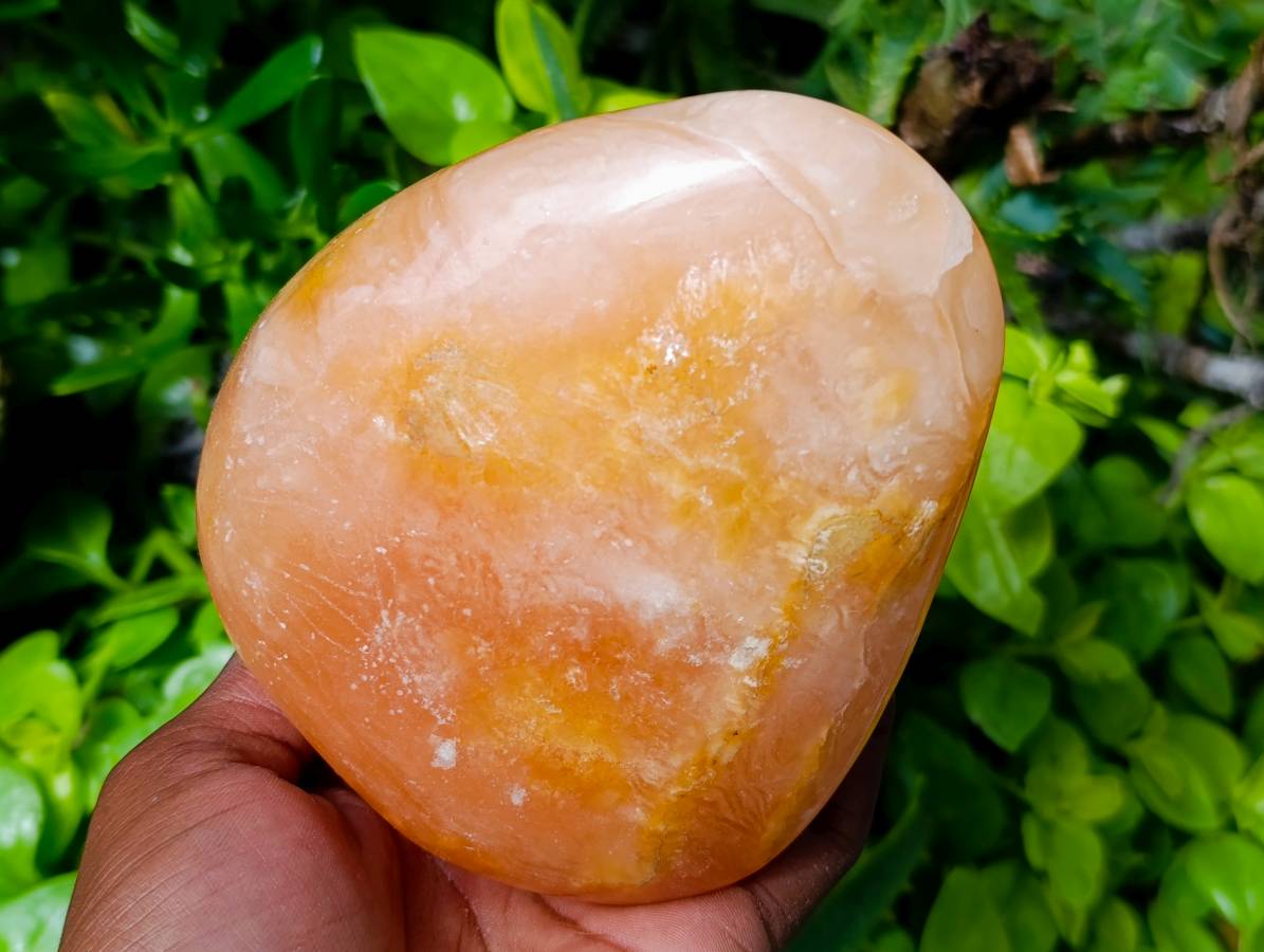 Polished Orange Twist Calcite Standing Free Forms x 2 From Maevantanana, Madagascar - Toprock Gemstones and Minerals 