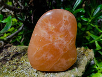 Polished Orange Twist Calcite Standing Free Forms x 2 From Maevantanana, Madagascar