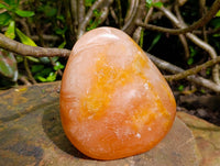 Polished Orange Twist Calcite Standing Free Forms x 2 From Maevantanana, Madagascar
