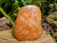 Polished Orange Twist Calcite Standing Free Forms x 2 From Maevantanana, Madagascar