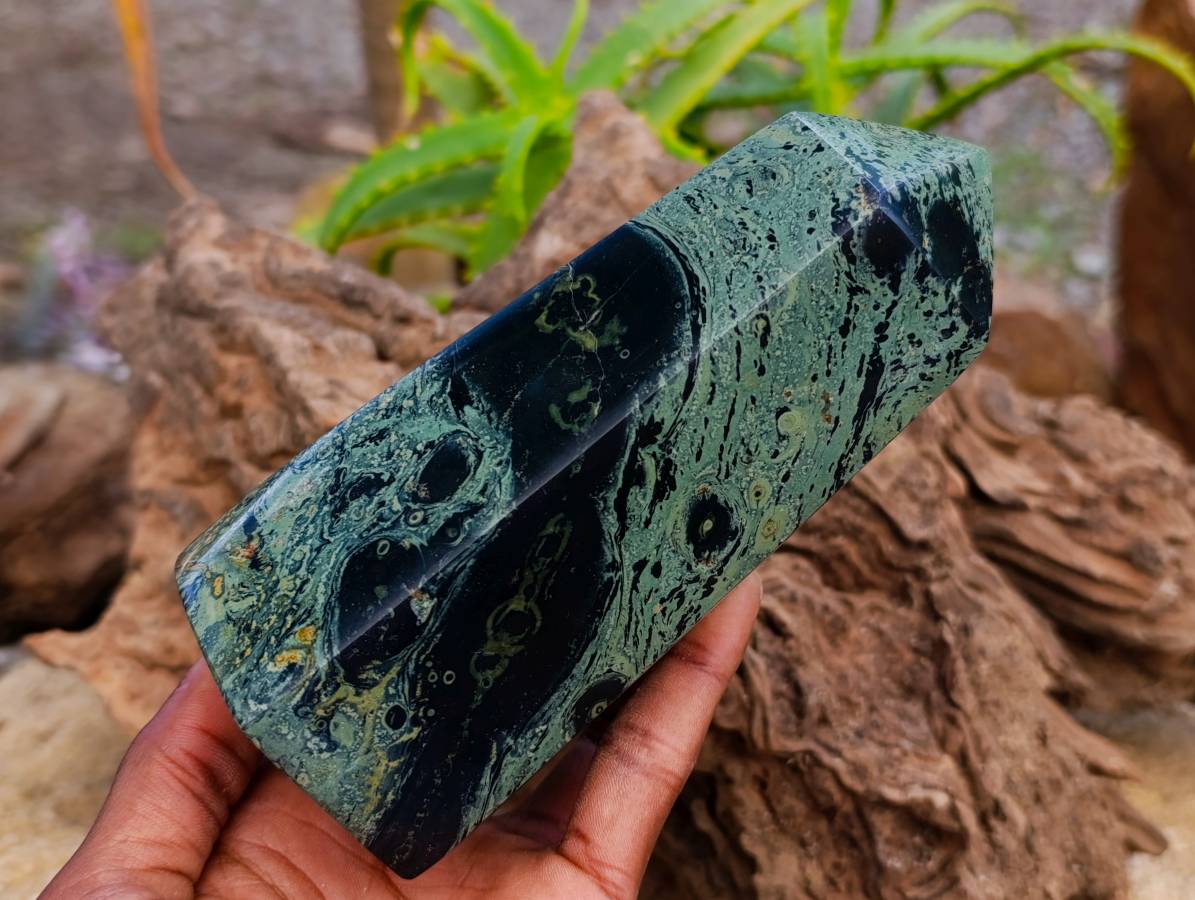 Polished Stromatolite Points x 2 From Katsepy, Madagascar - Toprock Gemstones and Minerals 