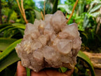 Natural Smokey Phantom Quartz Clusters x 2 From Luena, Congo - Toprock Gemstones and Minerals 