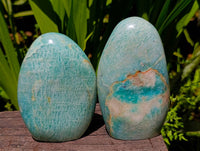 Polished Amazonite Standing Free Forms x 3 From Madagascar