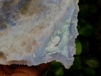 Natural Etched Blue Chalcedony Geode Specimens x 2 From Nsanje, Malawi