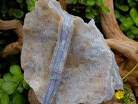 Natural Etched Blue Chalcedony Geode Specimens x 2 From Nsanje, Malawi