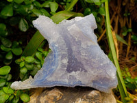 Natural Etched Blue Chalcedony Geode Specimens x 2 From Nsanje, Malawi