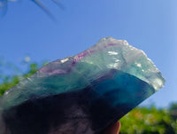 Polished On One Side Watermelon Fluorite Slices x 3 From Uis, Namibia