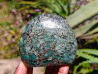 Polished Emerald Mica 'Mutokolite' Standing Free Forms x 4 From Mutoko, Zimbabwe