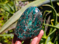 Polished Emerald Mica 'Mutokolite' Standing Free Forms x 4 From Mutoko, Zimbabwe
