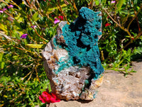 Natural Drusy Coated Hemimorphite with Malachite x 2 From Lupoto Mine, Congo