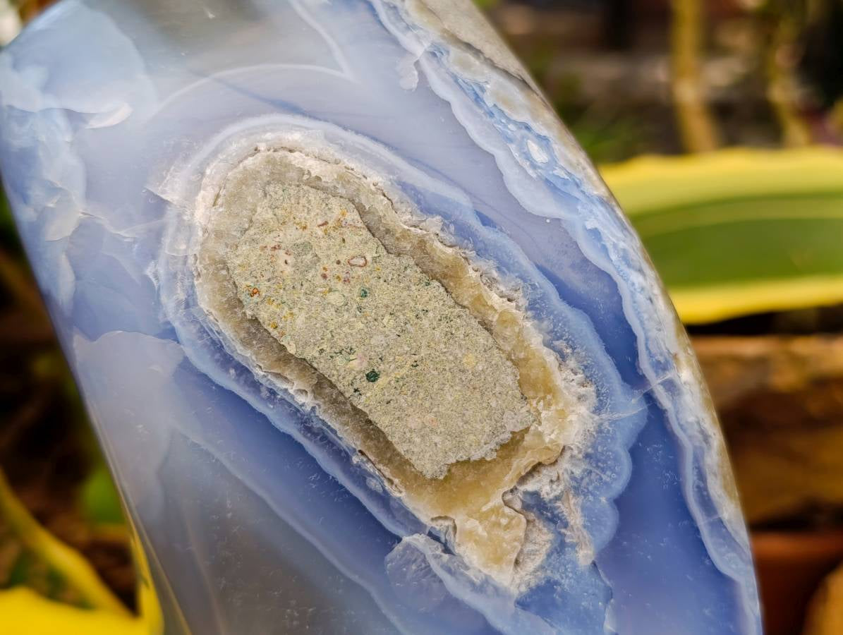 Polished XL Blue Lace Agate Standing Free Form x 1 From Nsanje, Malawi