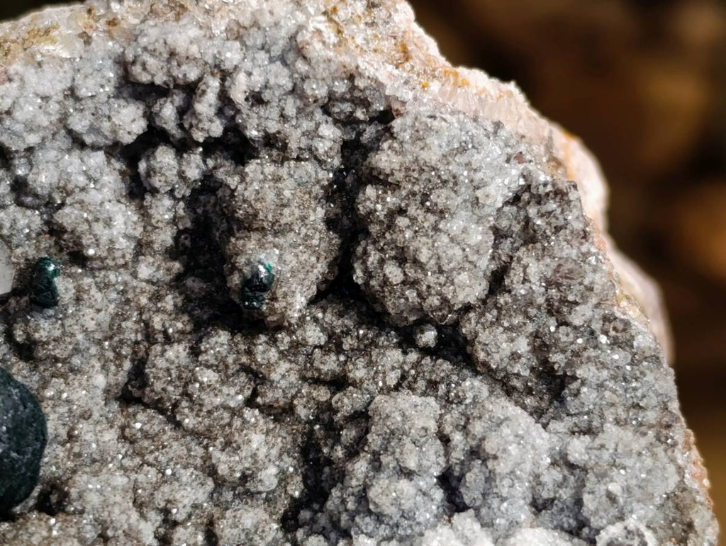 Natural Ball Malachite And Quartz On White Hemimorphite Specimen x 1 From Mindingi Mine, Kambove, Congo