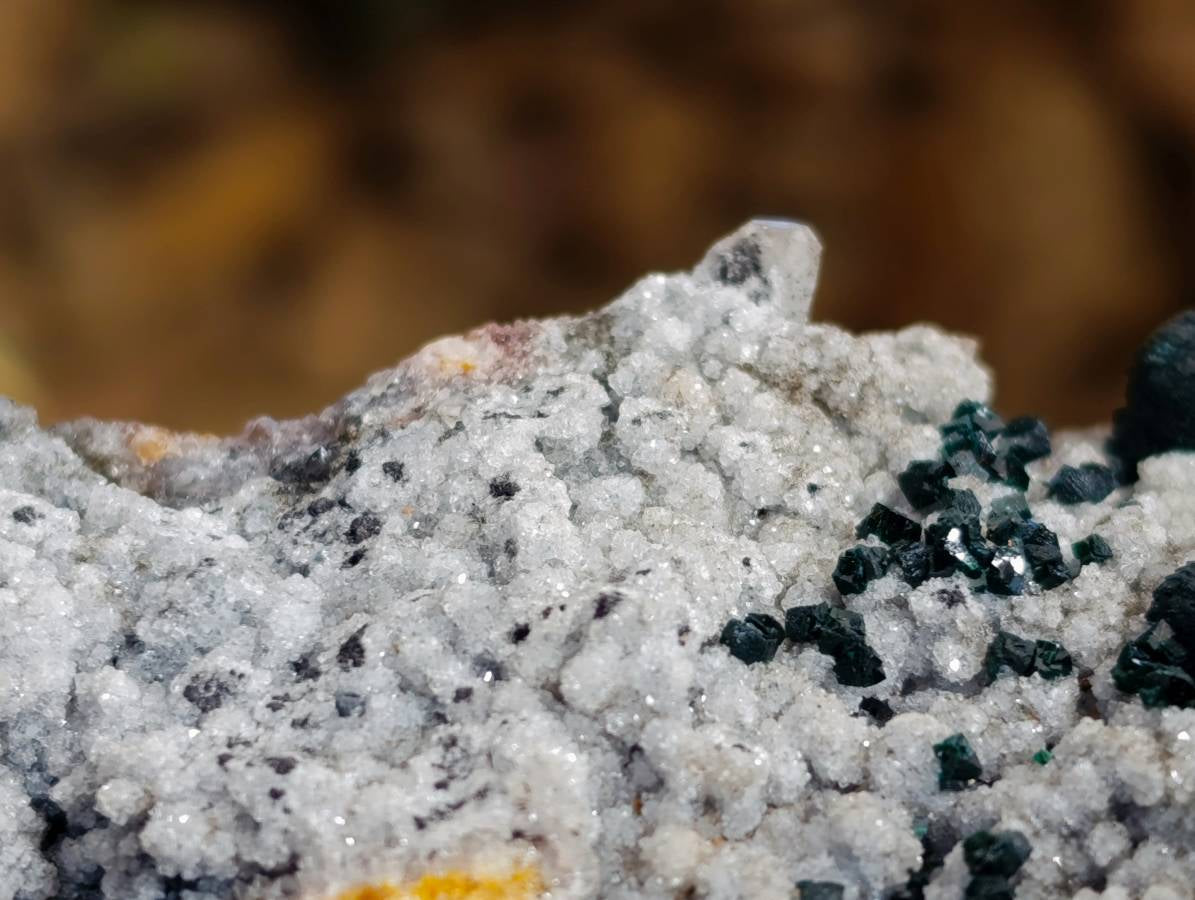 Natural Ball Malachite And Quartz On White Hemimorphite Specimen x 1 From Mindingi Mine, Kambove, Congo