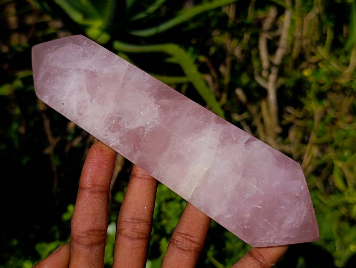 Polished Double Terminated Rose Quartz Crystals x 4 From Madagascar