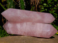 Polished Double Terminated Rose Quartz Crystals x 4 From Madagascar