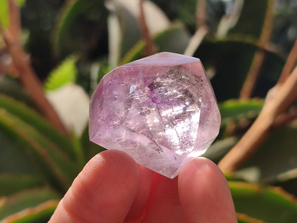 Polished Window Amethyst Crystals x 12 From Akansobe, Madagascar