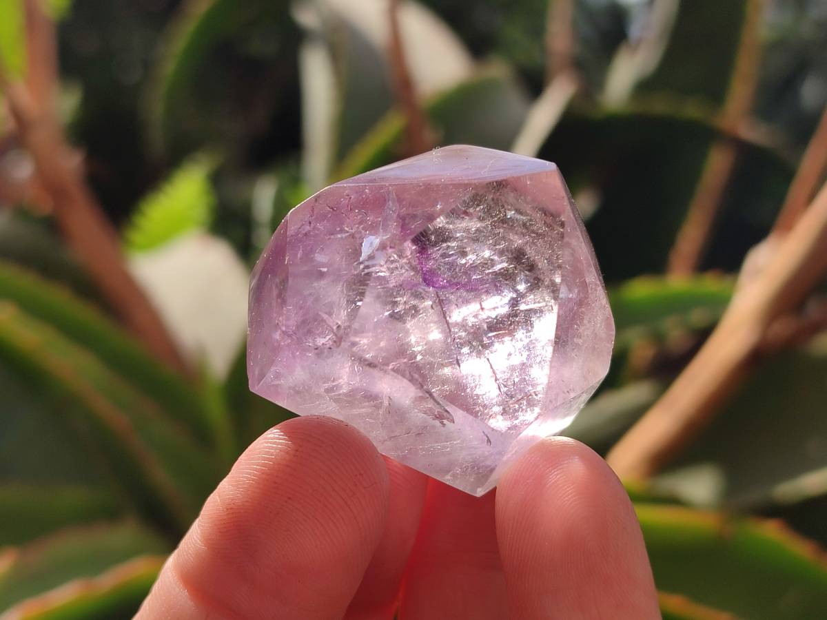 Polished Window Amethyst Crystals x 12 From Akansobe, Madagascar