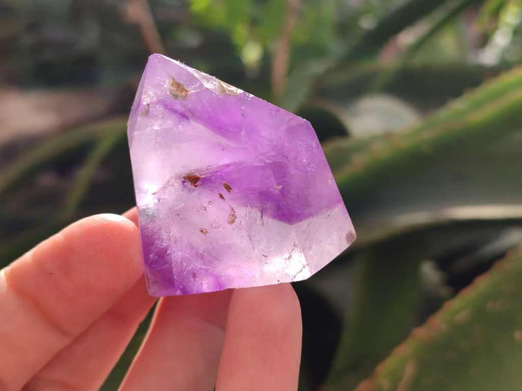Polished Window Amethyst Crystals x 12 From Akansobe, Madagascar