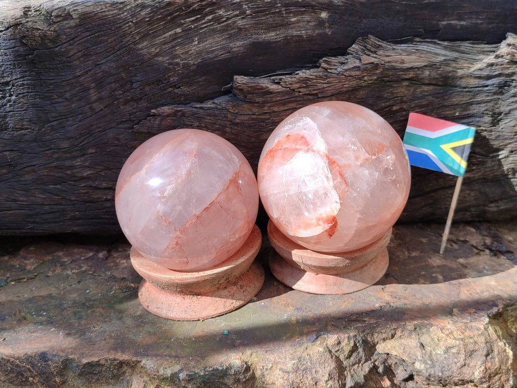 Polished Red Hematoid Quartz Spheres x 6 From Ambatondrazaka, Madagascar