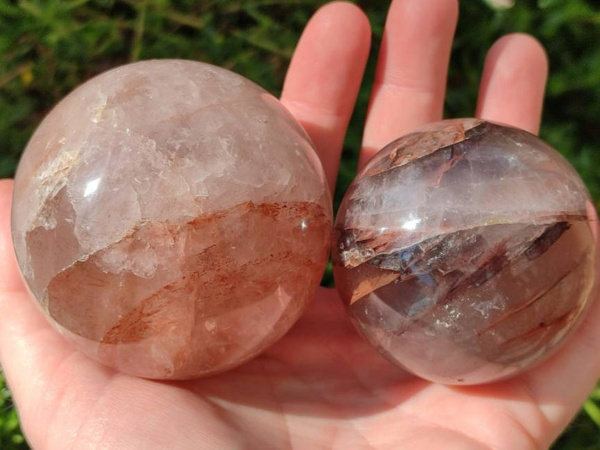 Polished Red Hematoid Quartz Spheres x 6 From Ambatondrazaka, Madagascar