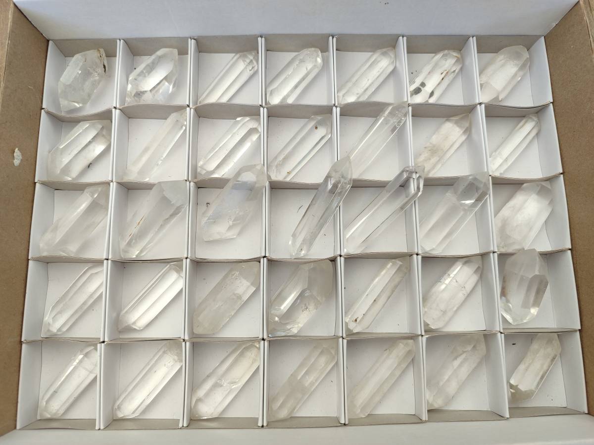 Polished Double Terminated Clear Quartz Crystals x 35 From Madagascar