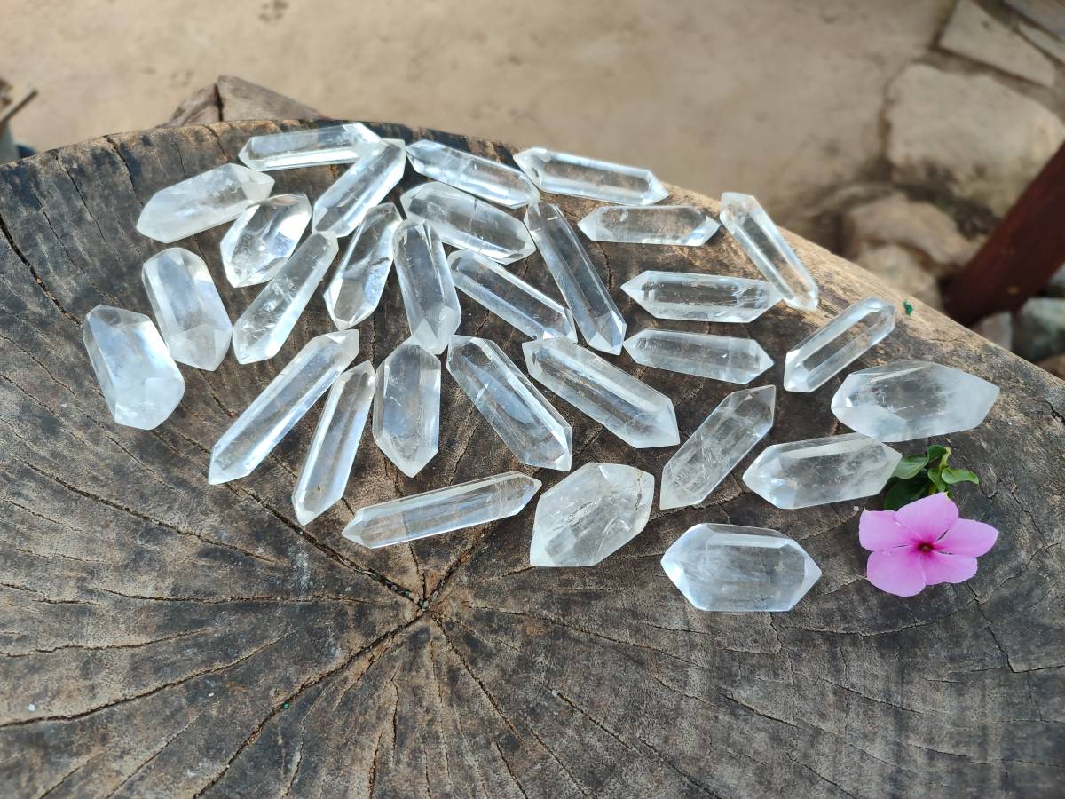 Polished Double Terminated Clear Quartz Crystals x 35 From Madagascar - Toprock Gemstones and Minerals 