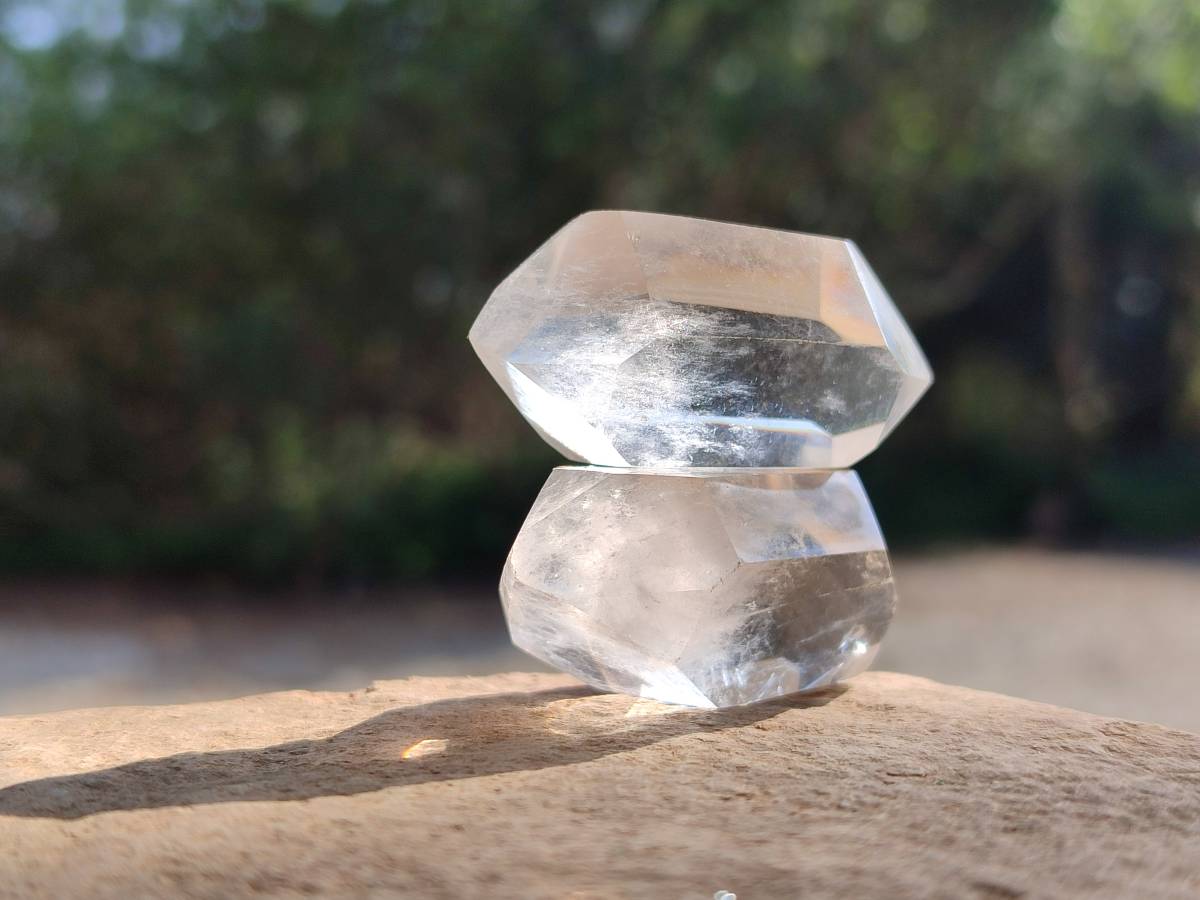 Polished Double Terminated Clear Quartz Crystals x 35 From Madagascar