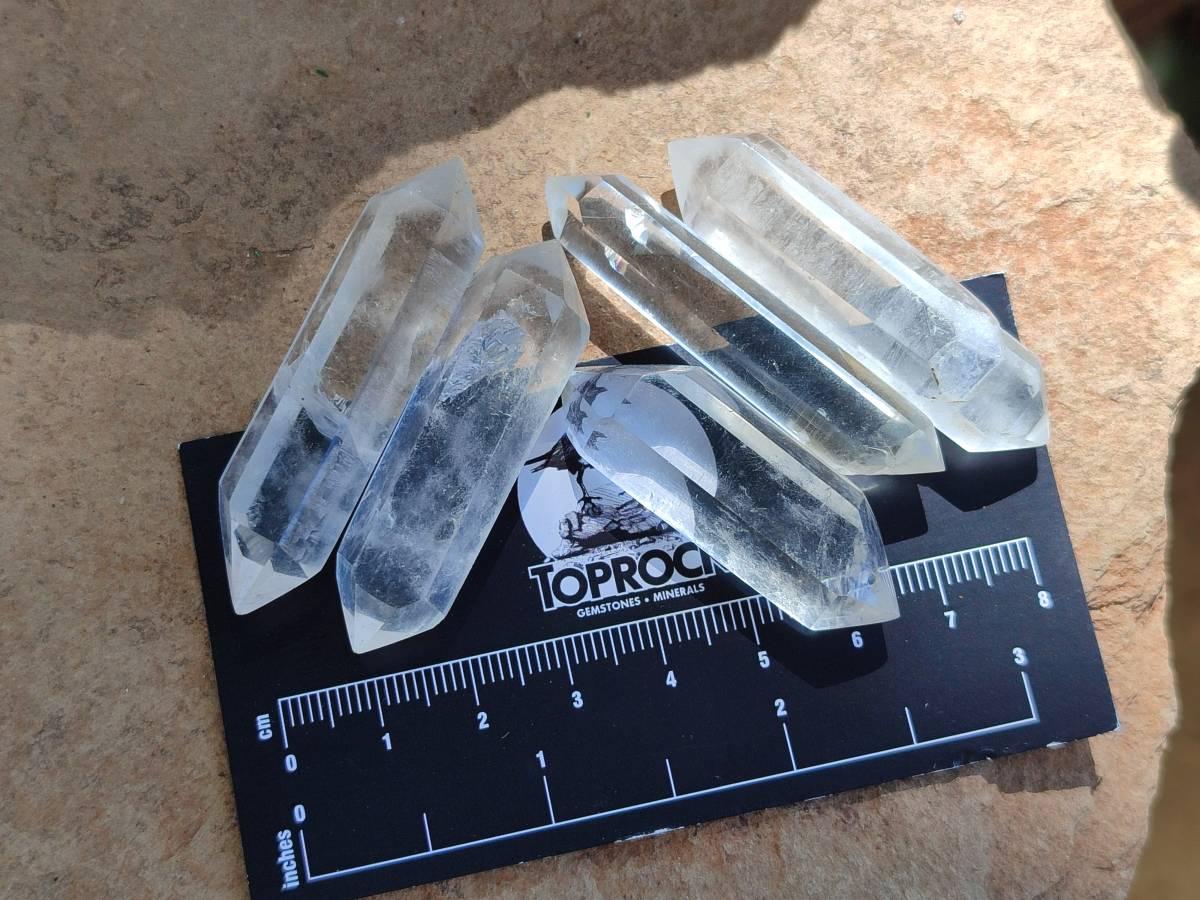 Polished Double Terminated Clear Quartz Crystals x 35 From Madagascar - Toprock Gemstones and Minerals 